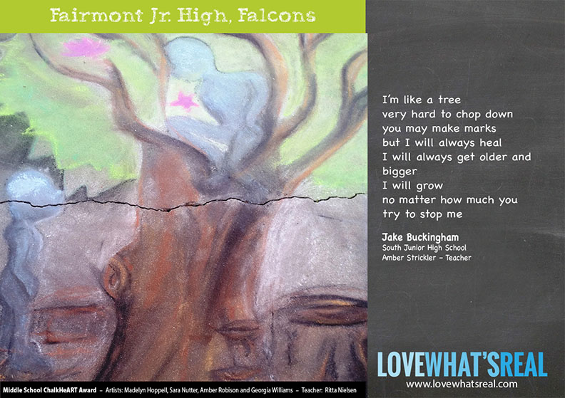 Middle School Chalk HeART Award - Fairmont Jr. High, Falcons
